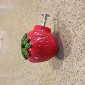🍓Amerock Fruit'Z Hand Painted Red 1 1/2" Strawberry Cabinet Knob (7 total )  🍓
